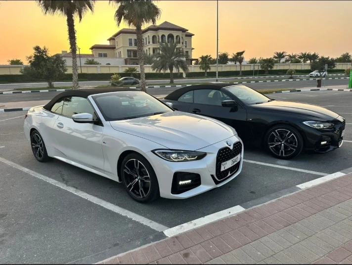 BMW 420 I Convertible 2023 WHITE RENTAL IN DUBAI - undefined